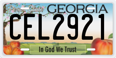 GA license plate CEL2921