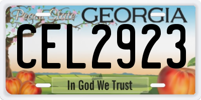GA license plate CEL2923