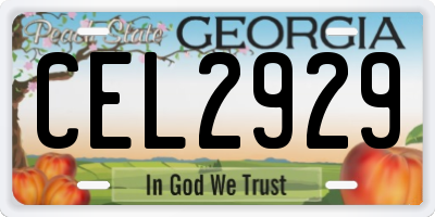 GA license plate CEL2929