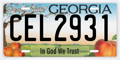 GA license plate CEL2931