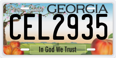 GA license plate CEL2935