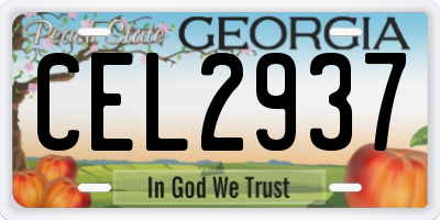 GA license plate CEL2937