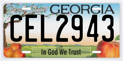 GA license plate CEL2943