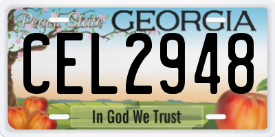 GA license plate CEL2948