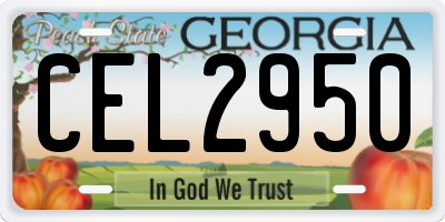 GA license plate CEL2950