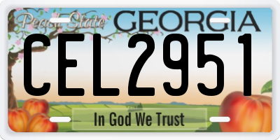 GA license plate CEL2951