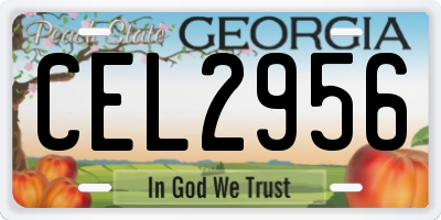 GA license plate CEL2956