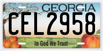 GA license plate CEL2958