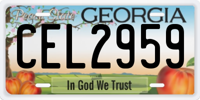 GA license plate CEL2959
