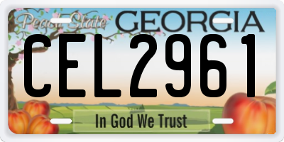 GA license plate CEL2961