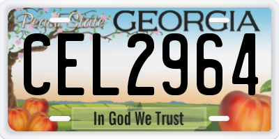 GA license plate CEL2964