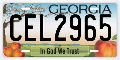 GA license plate CEL2965