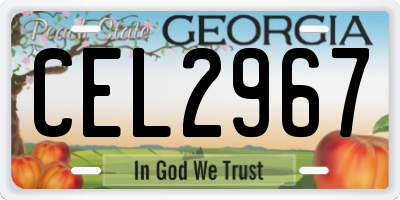 GA license plate CEL2967