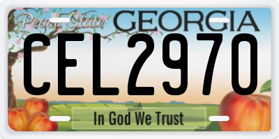 GA license plate CEL2970