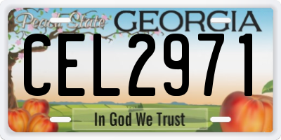 GA license plate CEL2971