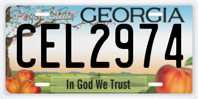 GA license plate CEL2974