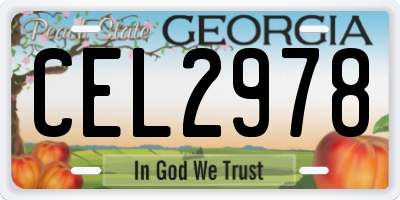 GA license plate CEL2978