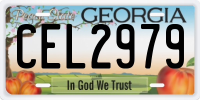 GA license plate CEL2979
