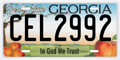 GA license plate CEL2992