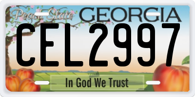 GA license plate CEL2997