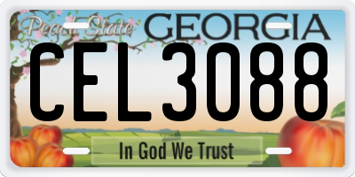 GA license plate CEL3088
