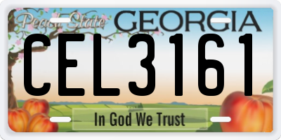 GA license plate CEL3161
