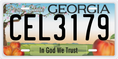 GA license plate CEL3179