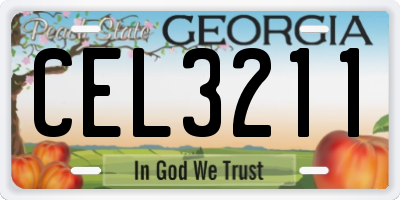 GA license plate CEL3211