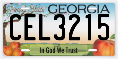GA license plate CEL3215