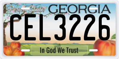 GA license plate CEL3226