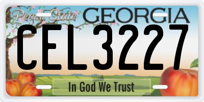 GA license plate CEL3227