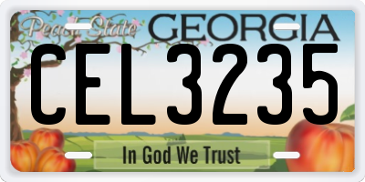 GA license plate CEL3235