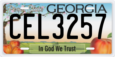 GA license plate CEL3257