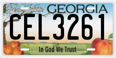 GA license plate CEL3261