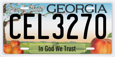 GA license plate CEL3270