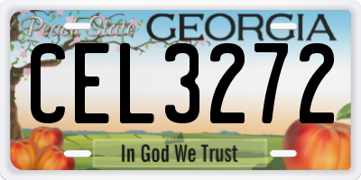 GA license plate CEL3272