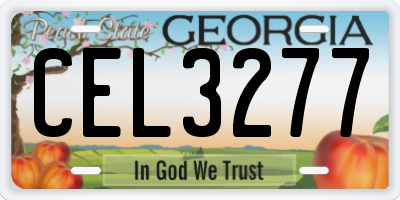GA license plate CEL3277