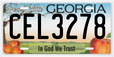 GA license plate CEL3278