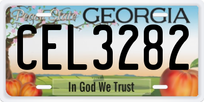 GA license plate CEL3282