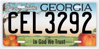 GA license plate CEL3292