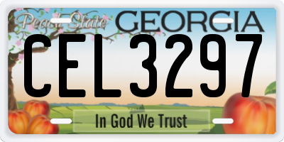 GA license plate CEL3297