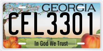 GA license plate CEL3301