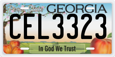 GA license plate CEL3323