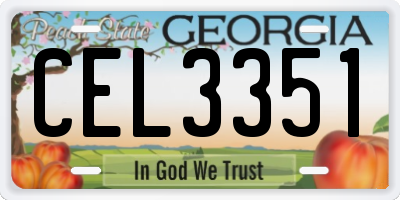 GA license plate CEL3351
