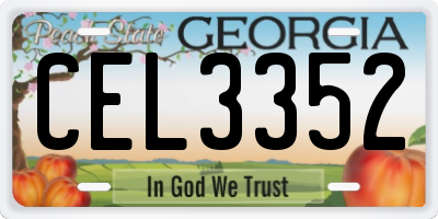 GA license plate CEL3352