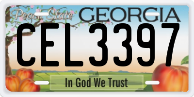 GA license plate CEL3397