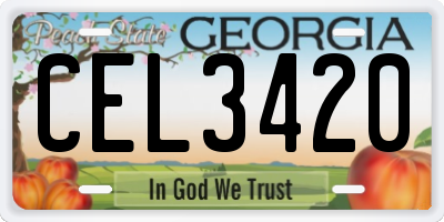 GA license plate CEL3420