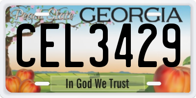 GA license plate CEL3429