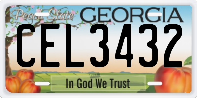 GA license plate CEL3432