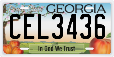 GA license plate CEL3436